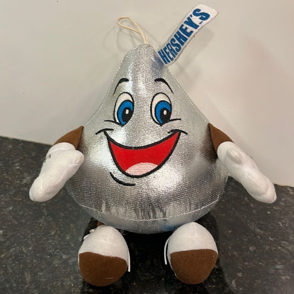 Hershey's Chocolate SILVER HERSHEY KISS CHARACTER 11" Plush STUFFED ANIMAL